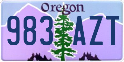 OR license plate 983AZT
