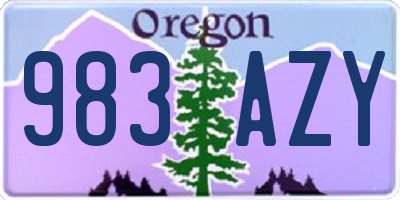 OR license plate 983AZY