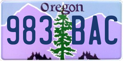 OR license plate 983BAC