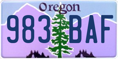 OR license plate 983BAF