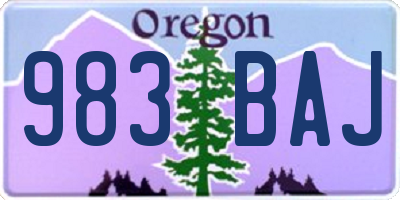 OR license plate 983BAJ