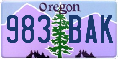 OR license plate 983BAK