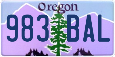 OR license plate 983BAL