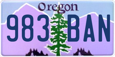 OR license plate 983BAN