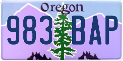 OR license plate 983BAP