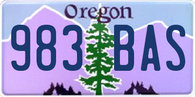 OR license plate 983BAS