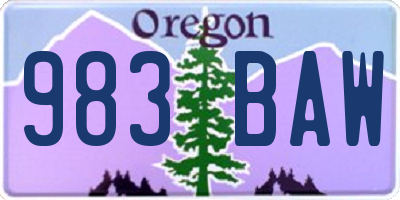 OR license plate 983BAW