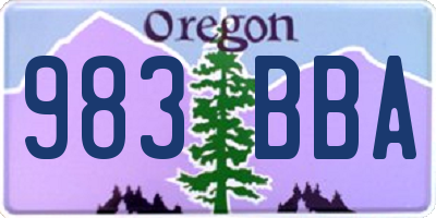 OR license plate 983BBA