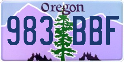 OR license plate 983BBF