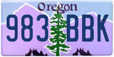 OR license plate 983BBK