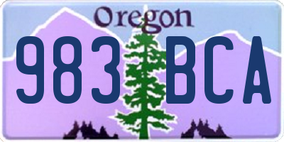 OR license plate 983BCA