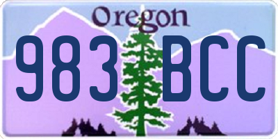 OR license plate 983BCC