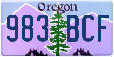 OR license plate 983BCF