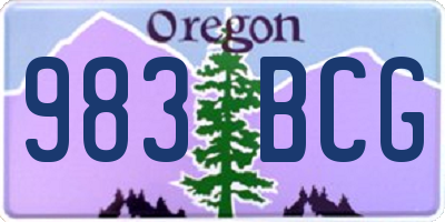 OR license plate 983BCG