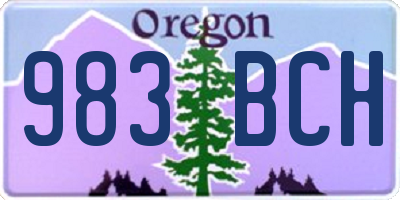 OR license plate 983BCH