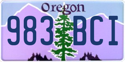 OR license plate 983BCI