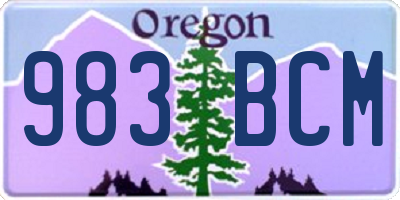 OR license plate 983BCM