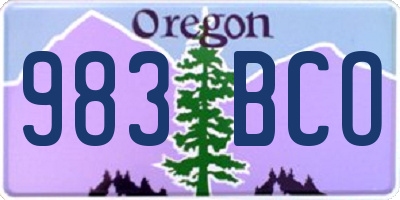 OR license plate 983BCO
