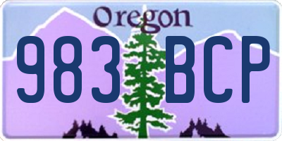 OR license plate 983BCP