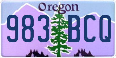 OR license plate 983BCQ