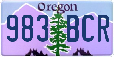 OR license plate 983BCR