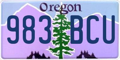 OR license plate 983BCU