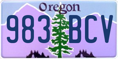 OR license plate 983BCV