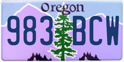 OR license plate 983BCW