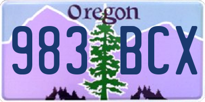 OR license plate 983BCX