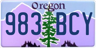 OR license plate 983BCY