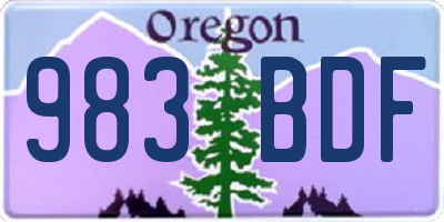 OR license plate 983BDF