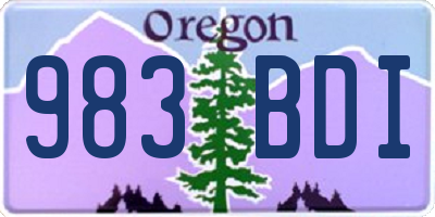 OR license plate 983BDI