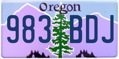 OR license plate 983BDJ