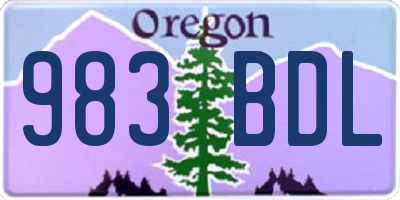 OR license plate 983BDL