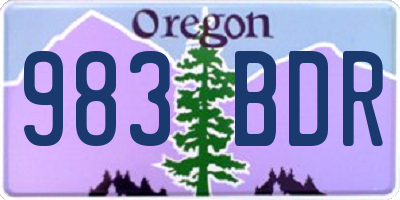OR license plate 983BDR