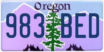 OR license plate 983BED