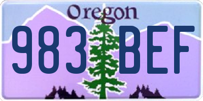 OR license plate 983BEF