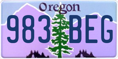OR license plate 983BEG