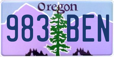 OR license plate 983BEN