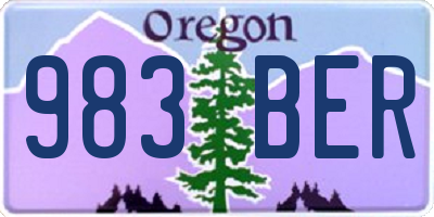 OR license plate 983BER