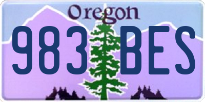 OR license plate 983BES