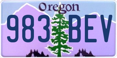 OR license plate 983BEV