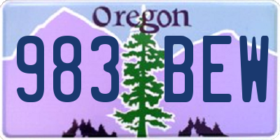 OR license plate 983BEW