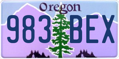 OR license plate 983BEX