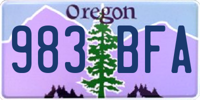 OR license plate 983BFA