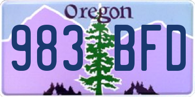 OR license plate 983BFD