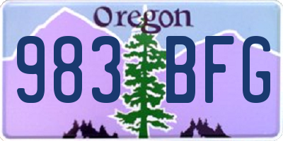 OR license plate 983BFG