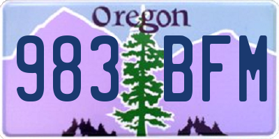 OR license plate 983BFM