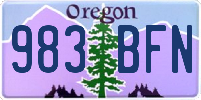 OR license plate 983BFN
