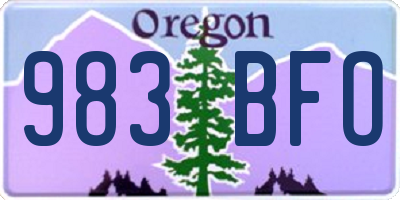 OR license plate 983BFO